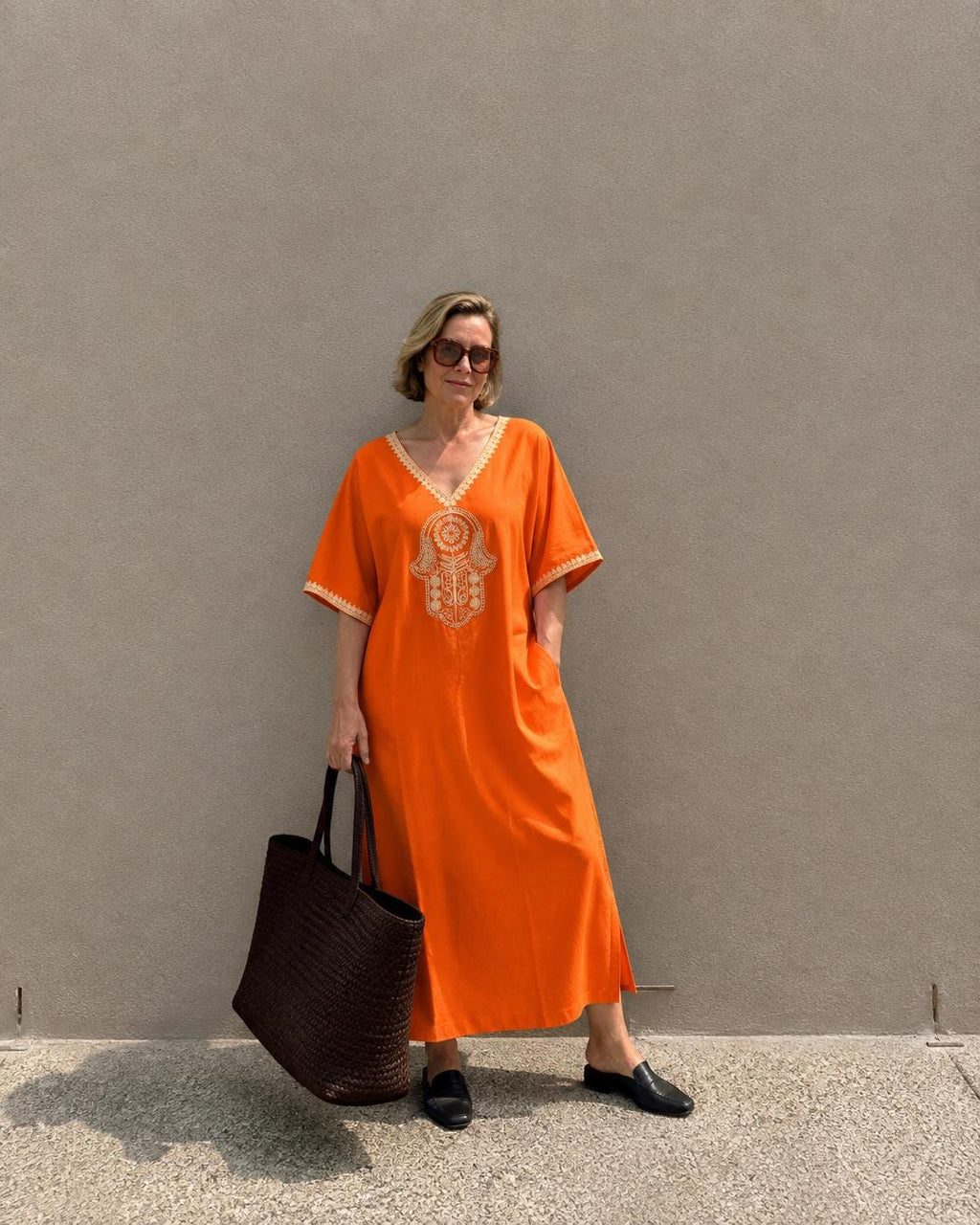 Moroccan Gandoura Dress – Sleeveless Beach Cover Up