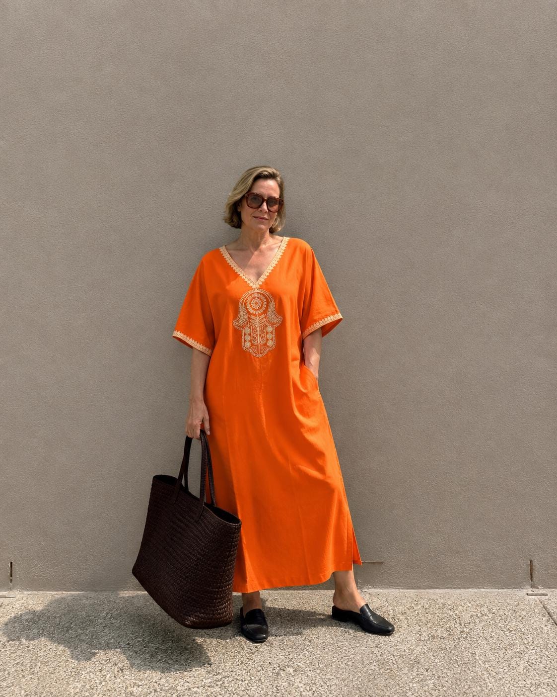 Moroccan Gandoura Dress – Sleeveless Beach Cover Up