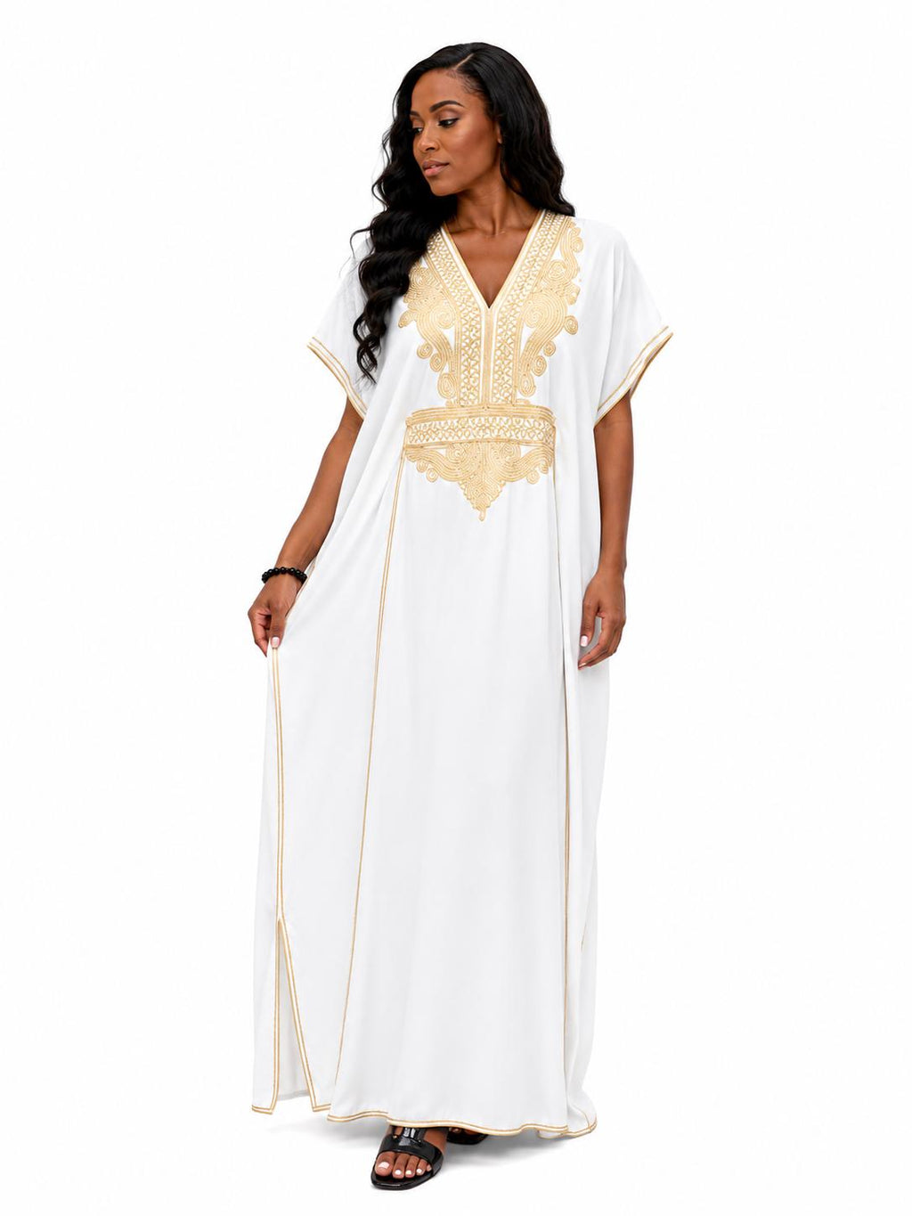 Red Kaftan Dress – Short-Sleeve Maxi