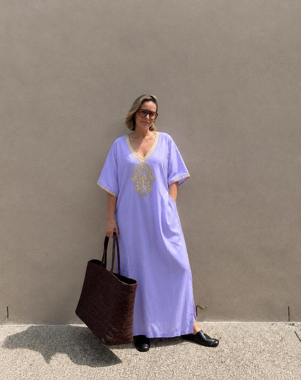 Moroccan Gandoura Kaftan Dress – Sleeveless Maxi