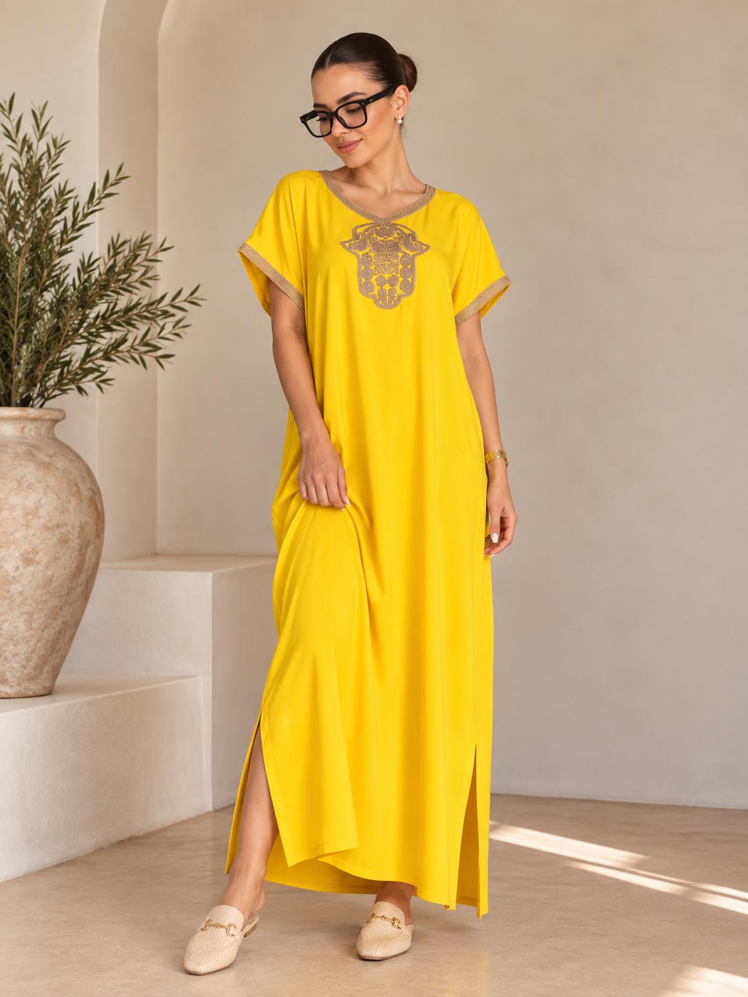 Embroidered Dubai Kaftan – Moroccan Djellaba Style