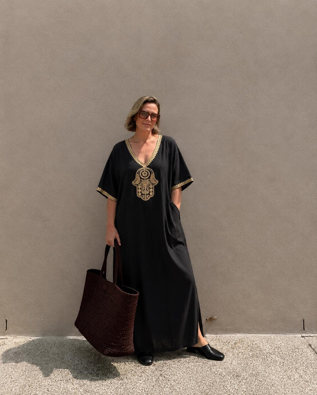 Moroccan Gandoura Dress – Sleeveless Beach Cover Up