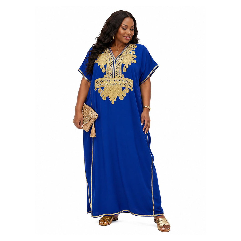 Green Gandoura Caftan – Sleeveless Summer Resortwear
