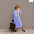 White Kaftan Dress – Short-Sleeve Maxi