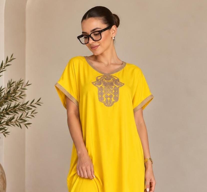Embroidered Dubai Kaftan – Moroccan Djellaba Style