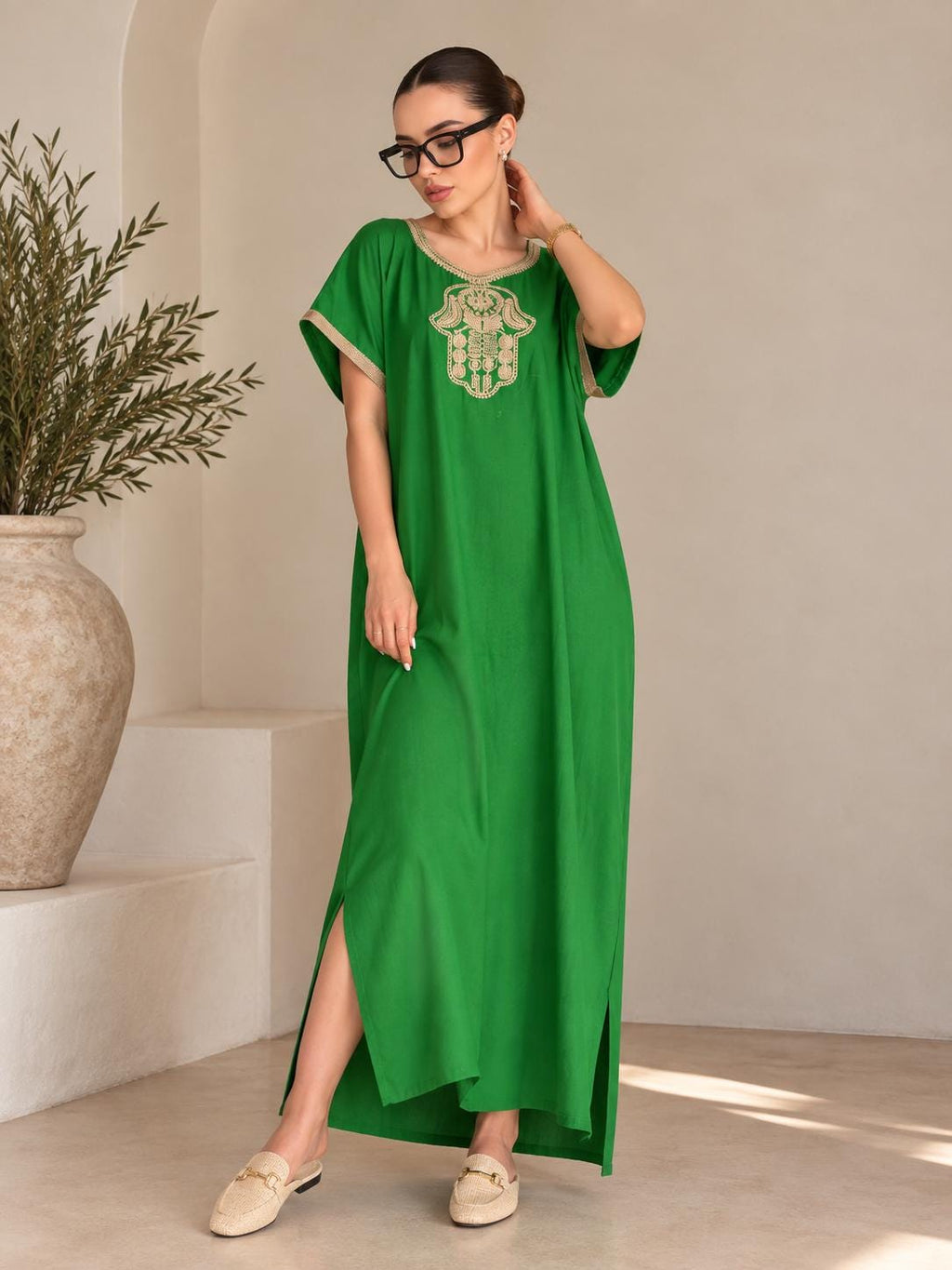 Embroidered Women's Abaya – Gandoura Maxi