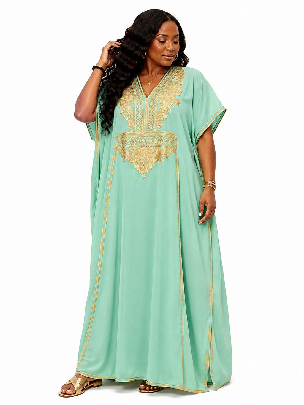 Moroccan Gandoura Caftan – Sleeveless Eid Outfit