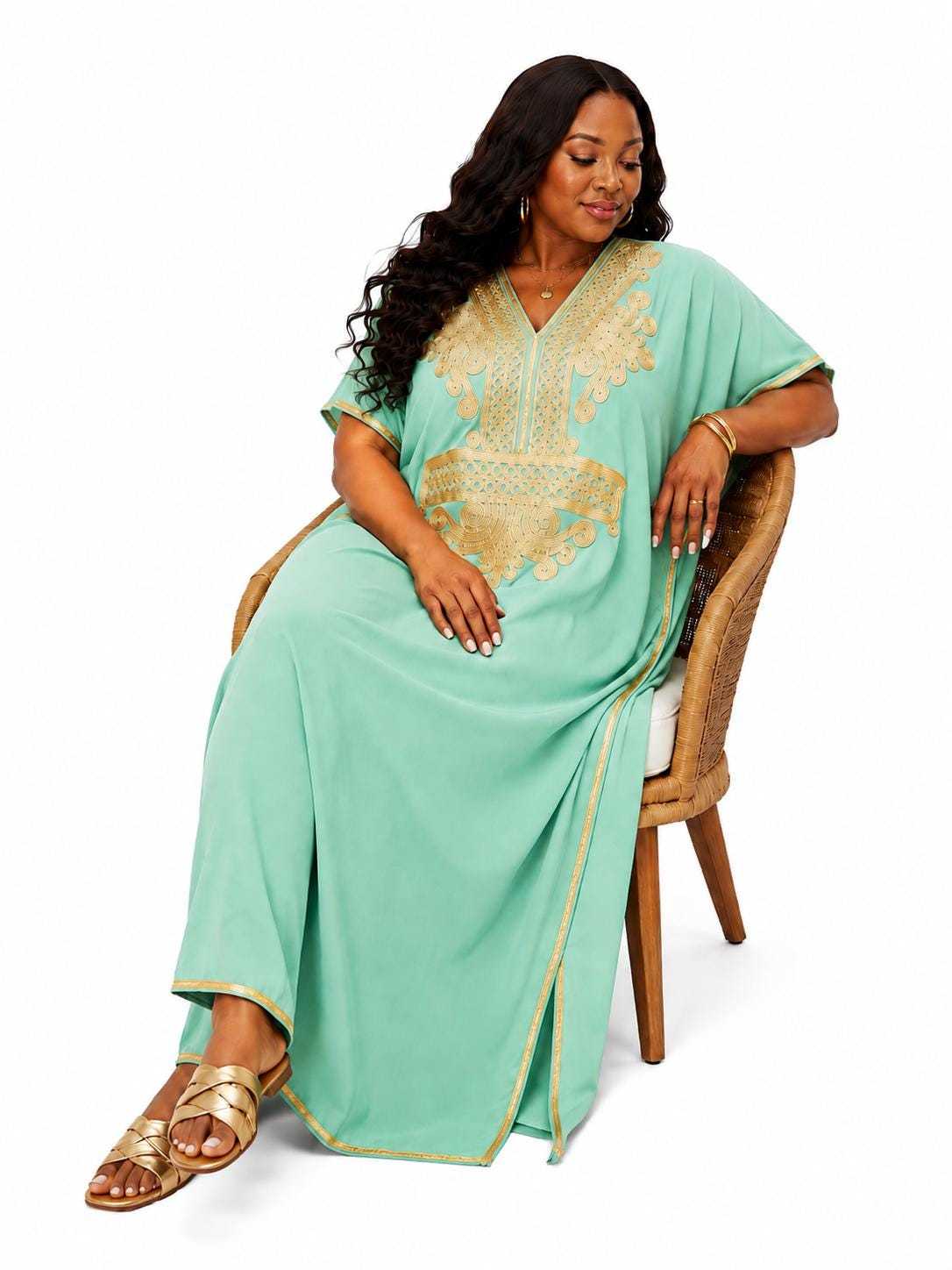 Moroccan Gandoura Caftan – Sleeveless Eid Outfit
