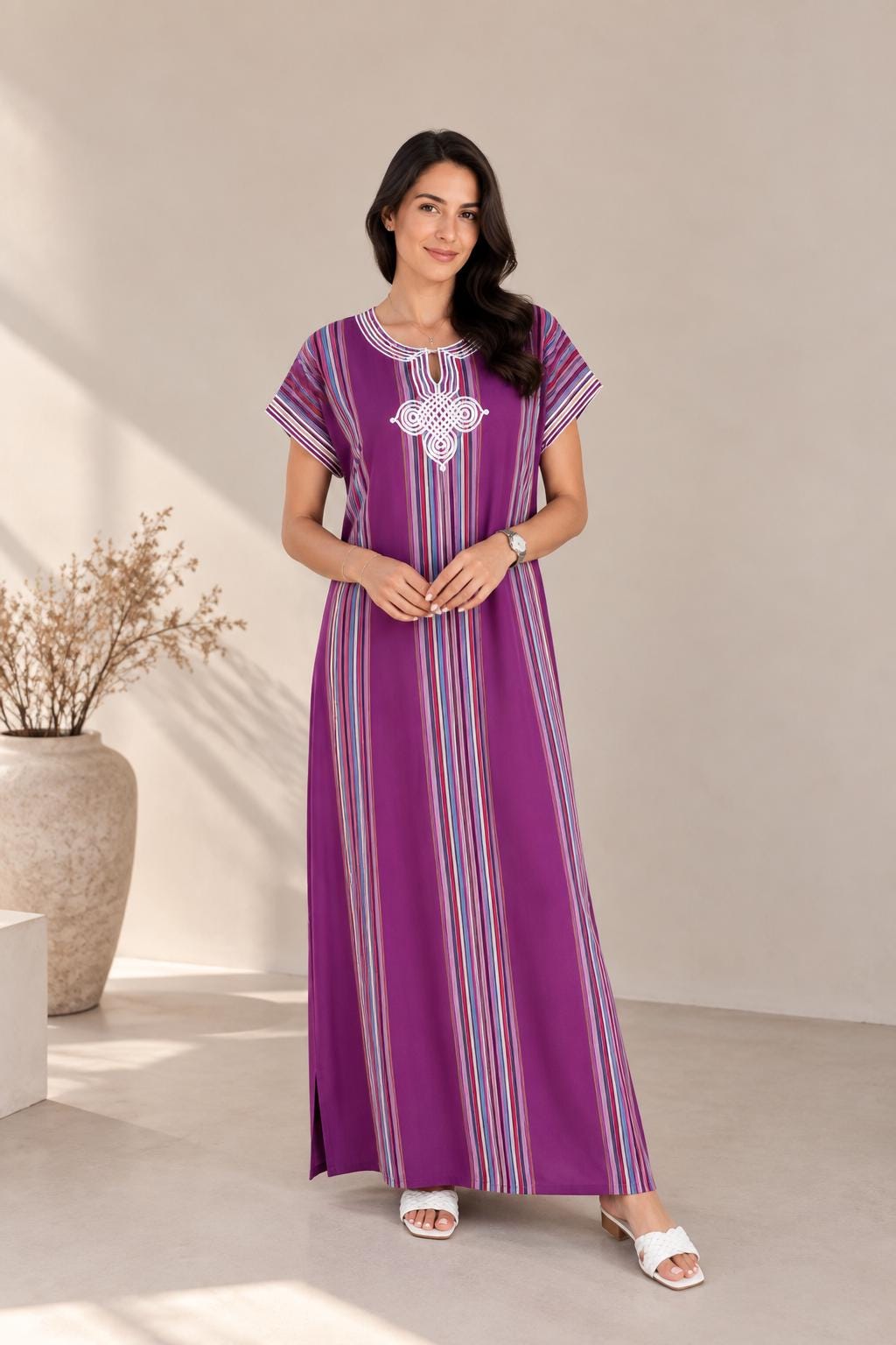 Green Gandoura Kaftan Dress – Sleeveless Maxi