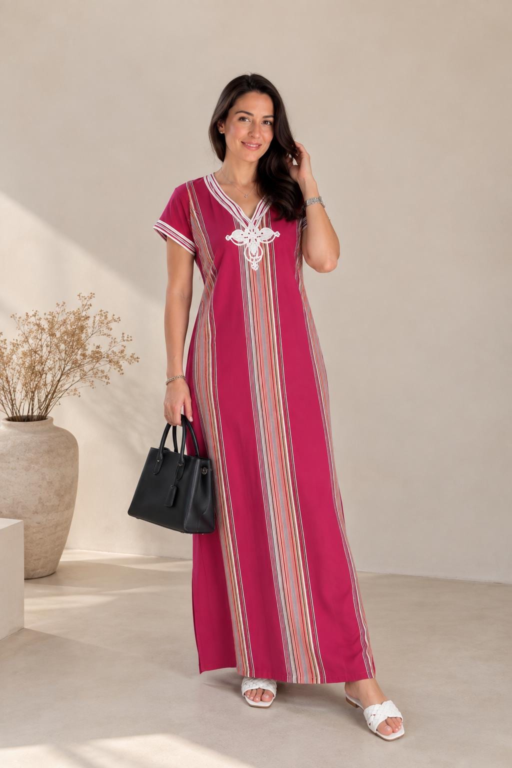 Green Gandoura Kaftan Dress – Sleeveless Maxi
