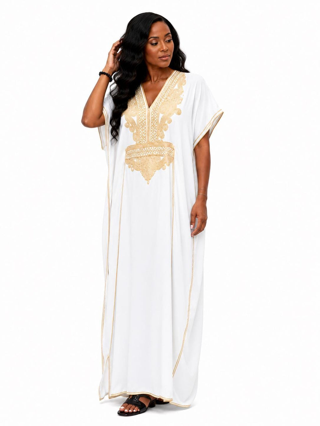 Moroccan Gandoura Caftan – Sleeveless Eid Outfit