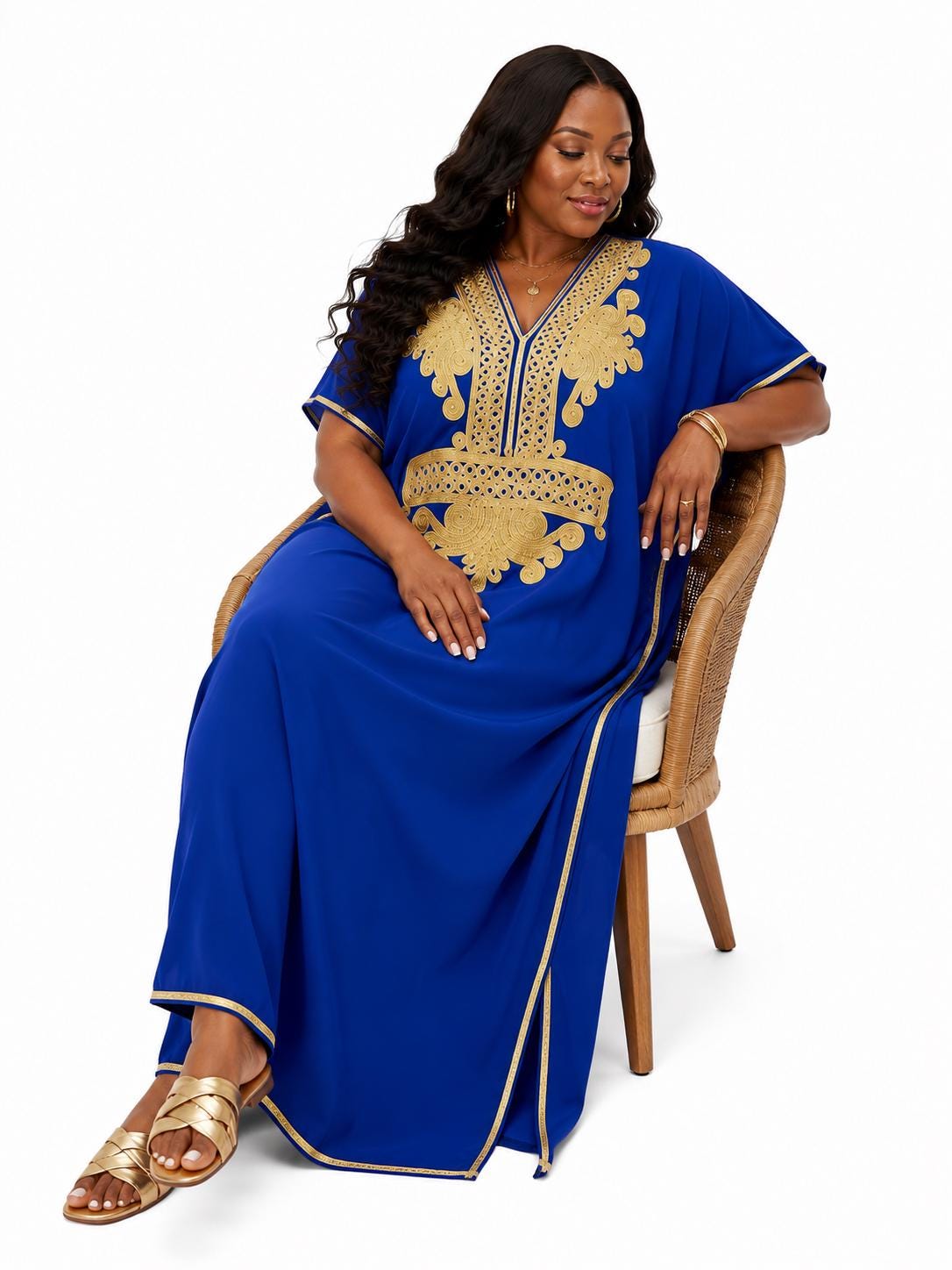 White Kaftan Dress – Short-Sleeve Beach Cover Up