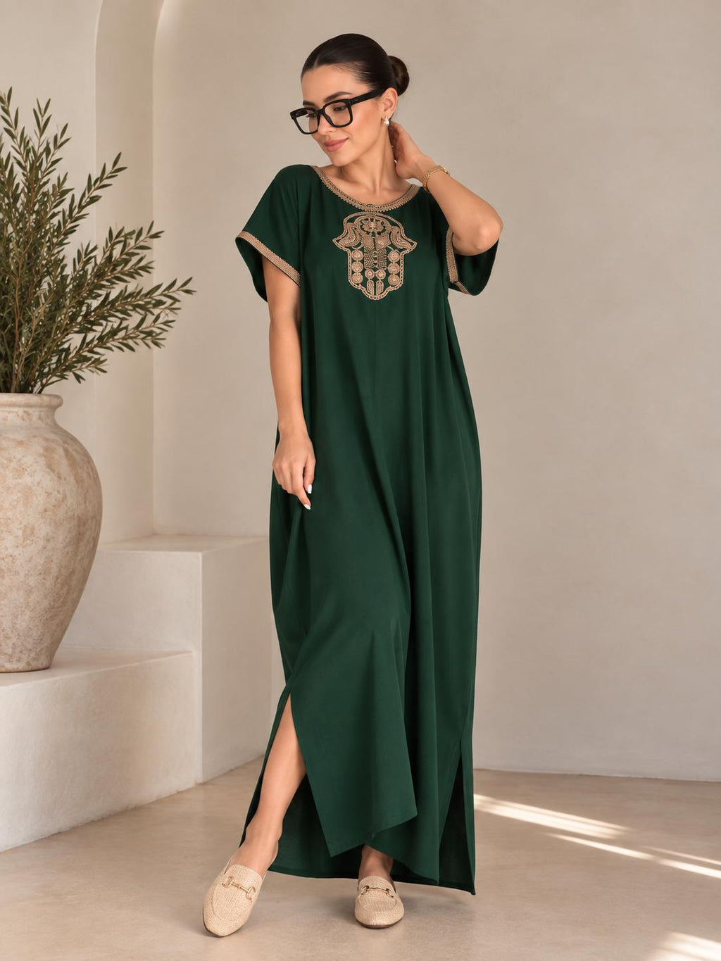 Embroidered Women's Abaya – Gandoura Maxi