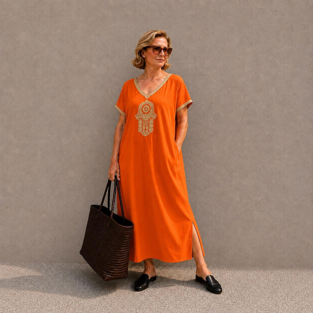 Moroccan Gandoura Dress – Sleeveless Beach Cover Up