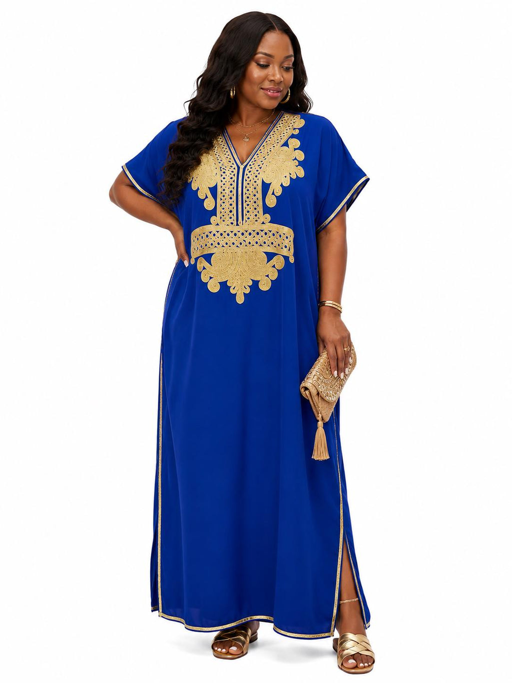 White Kaftan Dress – Short-Sleeve Beach Cover Up